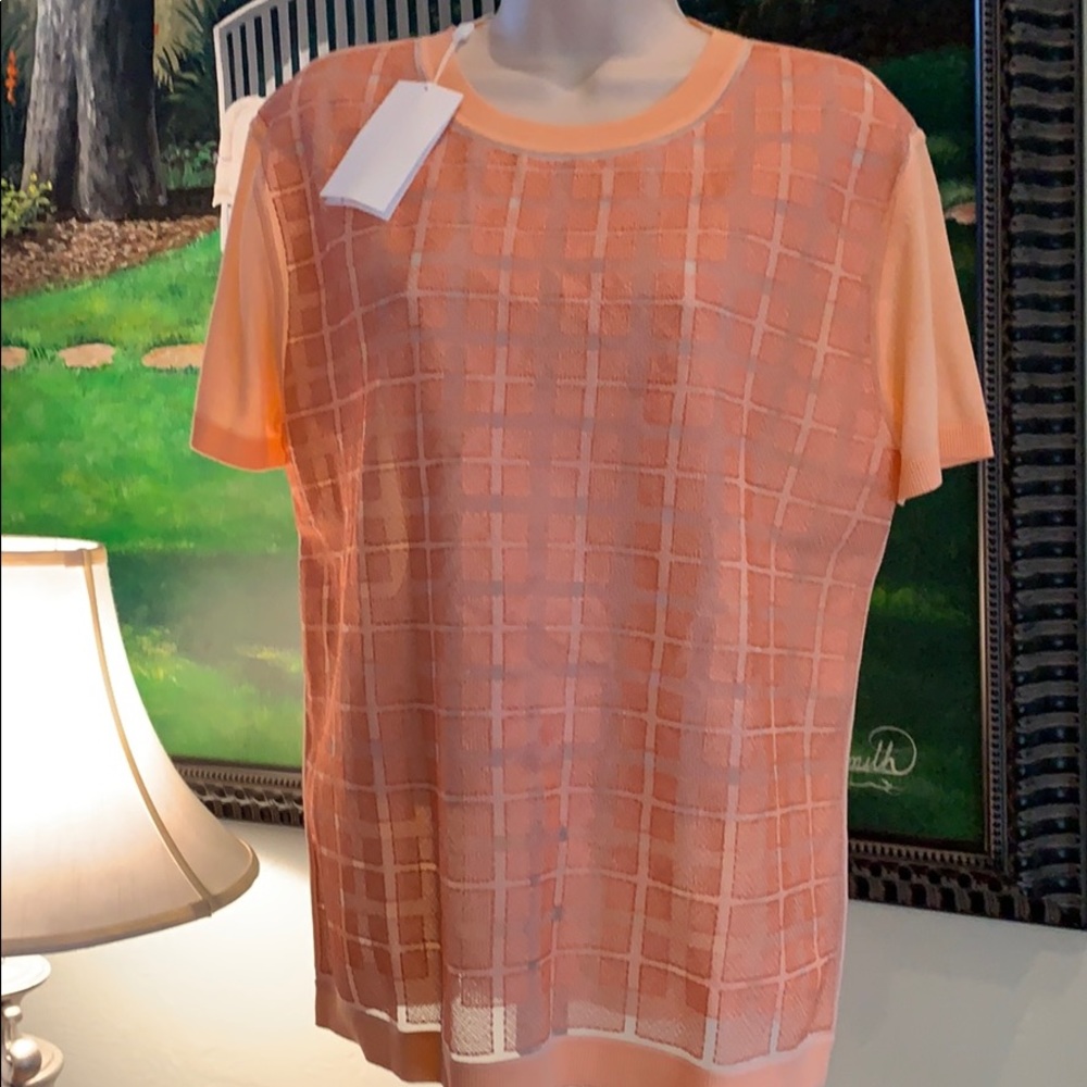 Hugo Boss, Size XL Peach Knit Top NWT